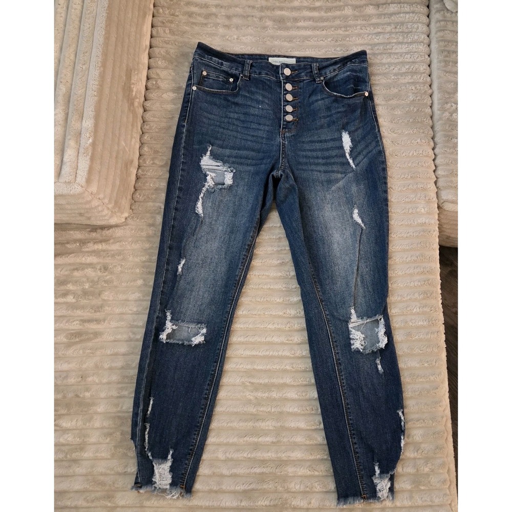 Banjara Juniors Blue Recycled Denim Distressed Jeans Size 11/29 Teen Girls